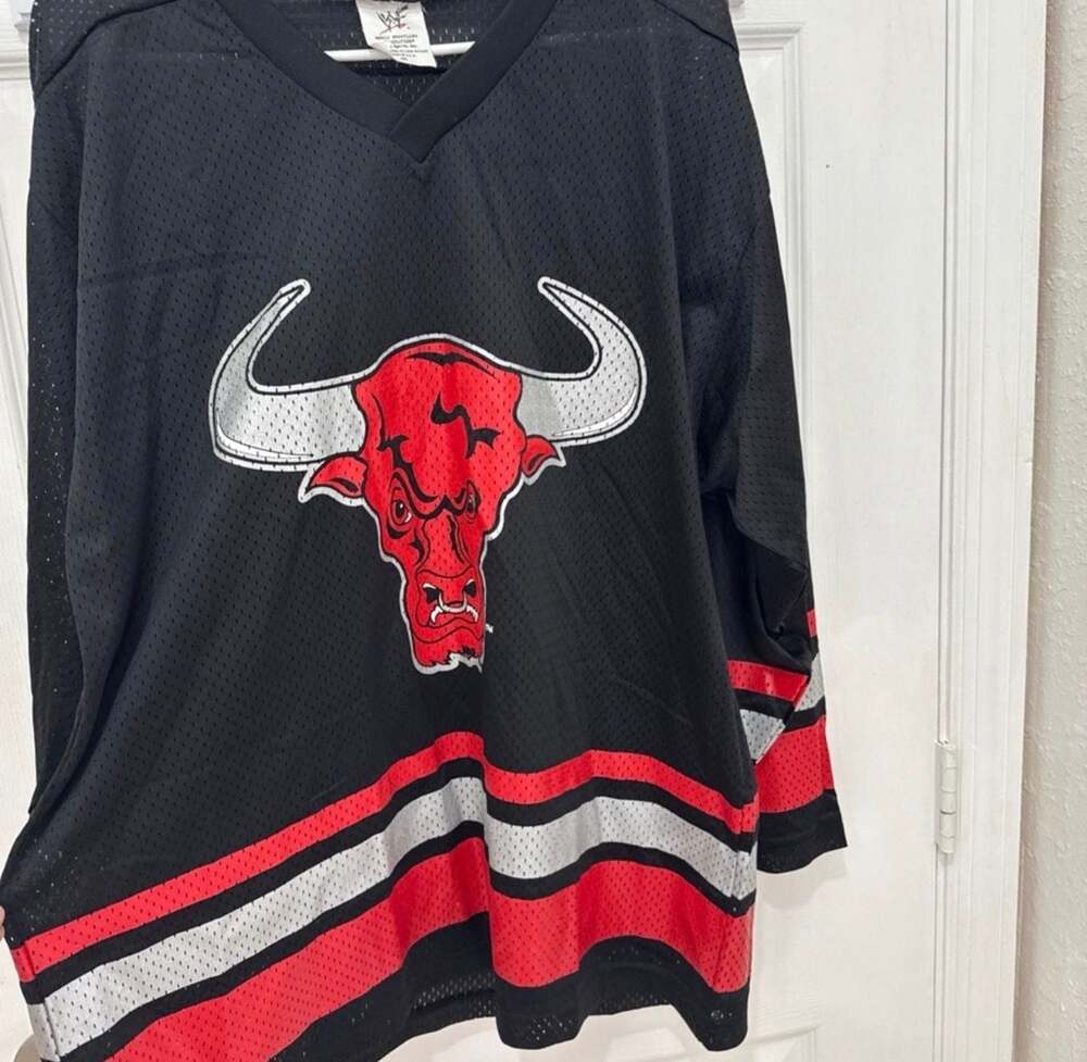 Vintage WWF The Rock People's Champ Hockey Jersey Size 48L